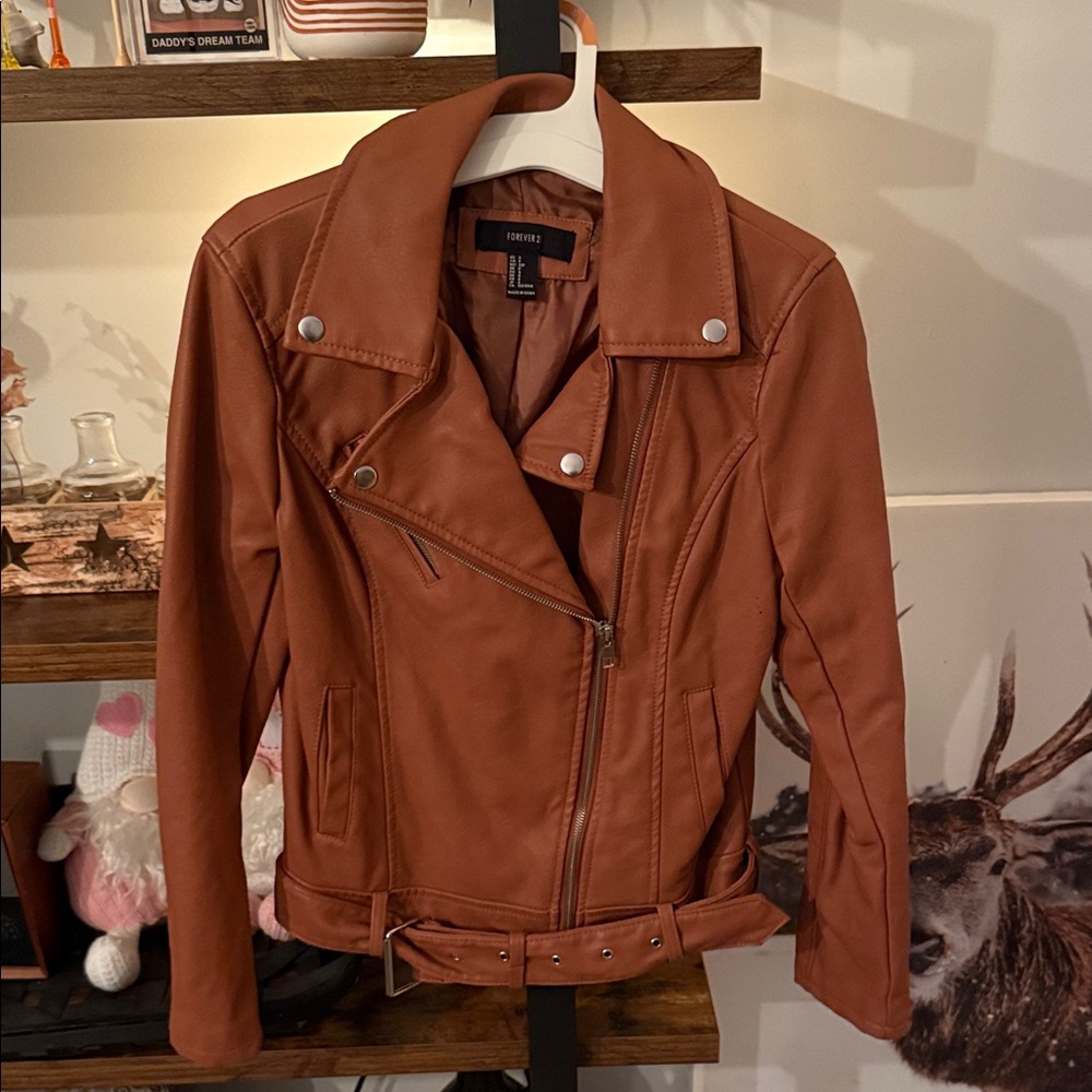 Forever 21 Tan Faux Leather Jacket